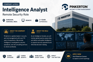 Intelligence Analyst working remotely in Gurgaon for a global security company