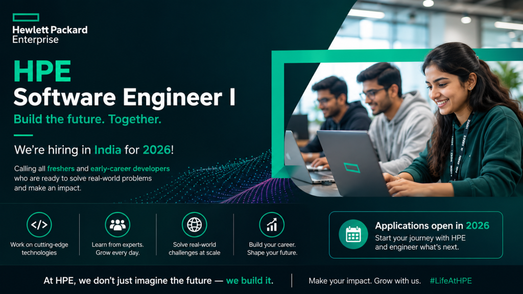 HPE Software Engineer I job opening in Hyderabad 2026 for freshers and early-career developers