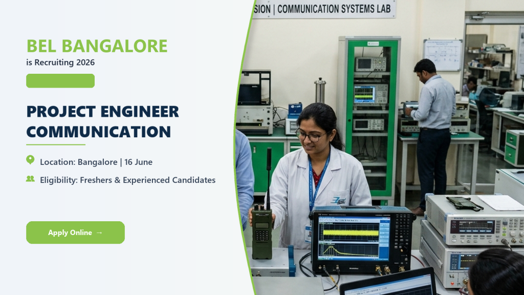 BEL Project Engineer Strategic Communication official job information banner