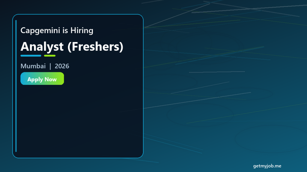 Capgemini is Hiring Analysts for Freshers | Mumbai 2026 banner