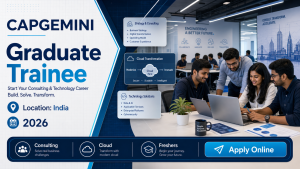 Capgemini Graduate Trainee recruitment 2026 in India professional hiring banner