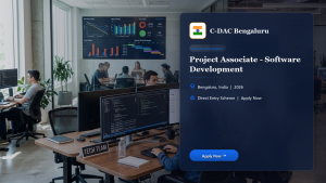 C-DAC Bengaluru Project Associate Software Development official job information banner