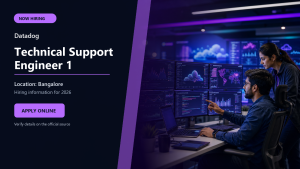 Datadog hiring 2026 Technical Support Engineer 1 job in Bangalore