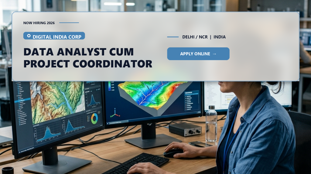 Digital India Corporation Data Analyst cum Project Coordinator official job information banner