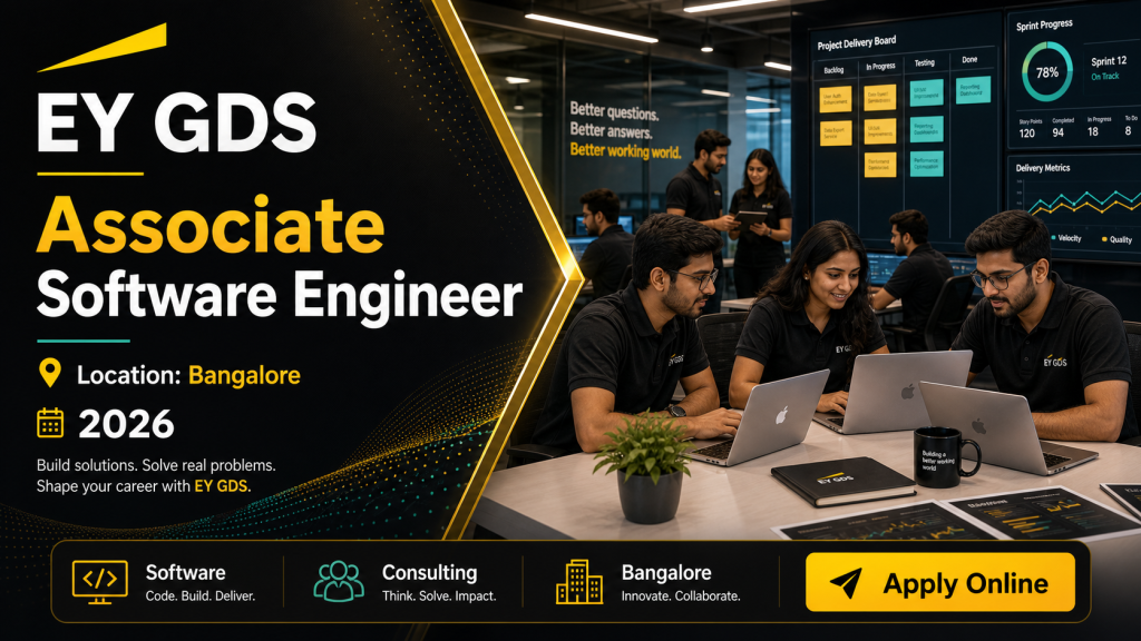 EY GDS Associate Software Engineer recruitment 2026 in Bangalore professional hiring banner