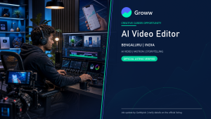 Groww AI Video Editor official job information banner