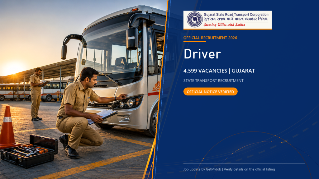 GSRTC Driver recruitment 2026 official job information banner