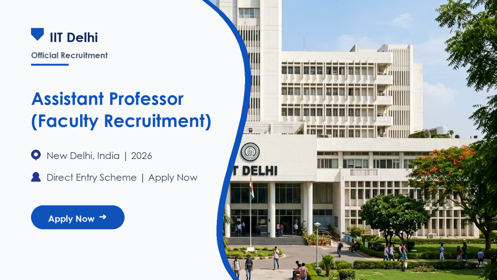 IIT Delhi Assistant Professor official job information banner