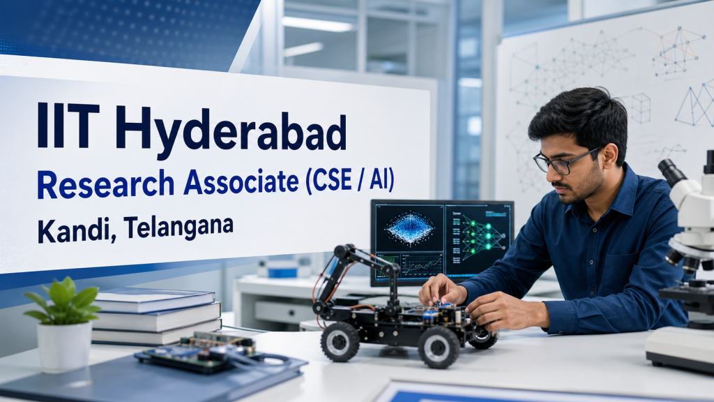 IIT Hyderabad Research Associate CSE/AI recruitment official job information banner