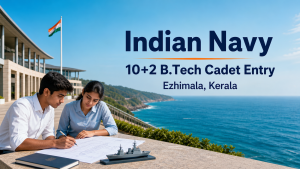 Indian Navy 10+2 B.Tech Cadet Entry Jan 2027 official job information banner