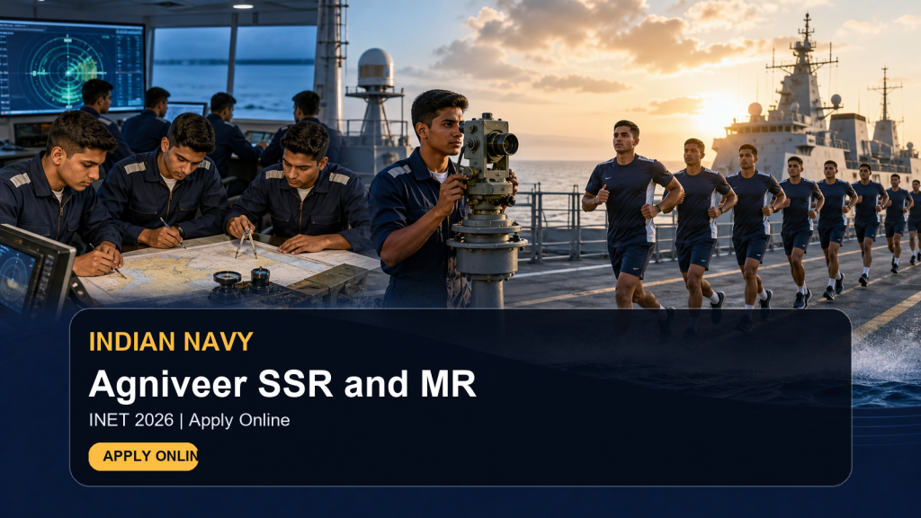 Indian Navy Agniveer SSR MR INET 2026 official job information banner