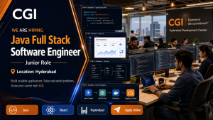 CGI hiring Junior Java Full Stack Software Engineer jobs in Hyderabad