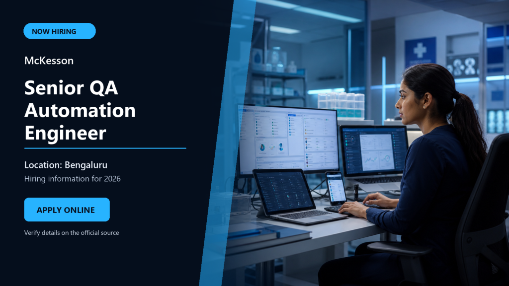 McKesson hiring 2026 Senior QA Automation Engineer job in Bengaluru