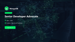MongoDB Senior Developer Advocate official job information banner