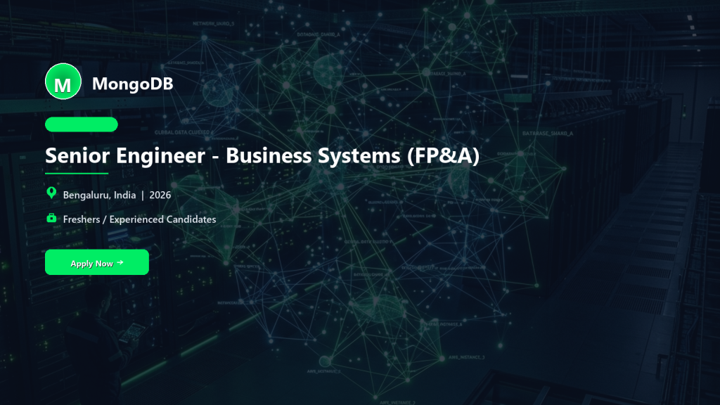 MongoDB Senior Engineer - Business Systems (FP&A) official job information banner