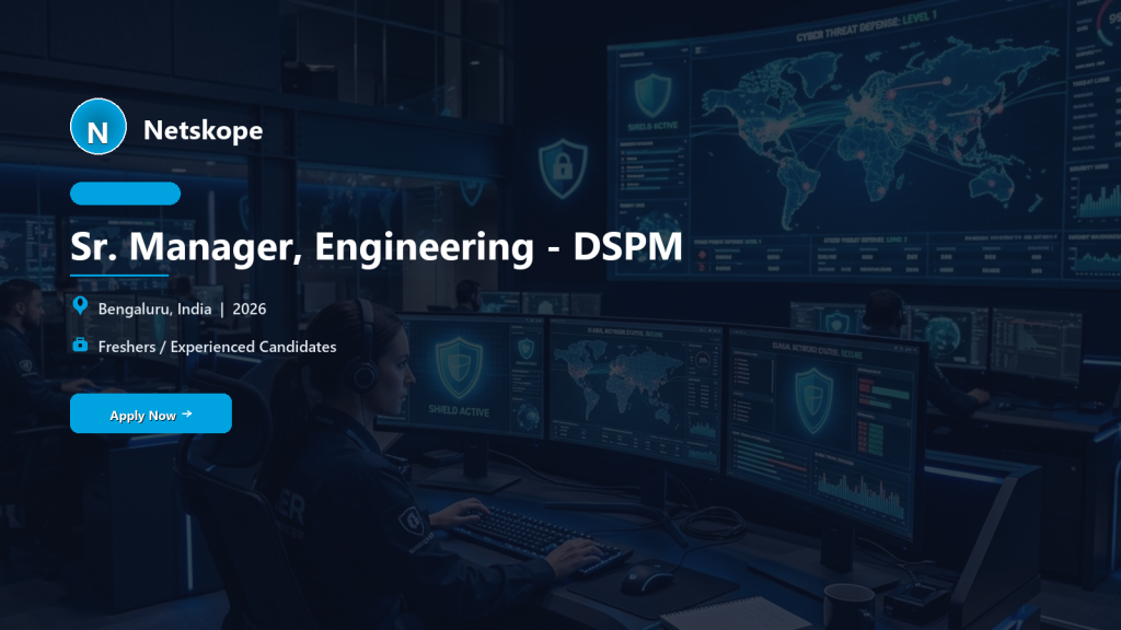 Netskope Sr. Manager, Engineering, DSPM official job information banner