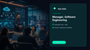 New Relic Manager, Software Engineering official job information banner