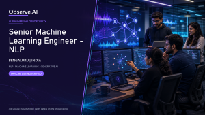 Observe.AI Senior Machine Learning Engineer - NLP official job information banner