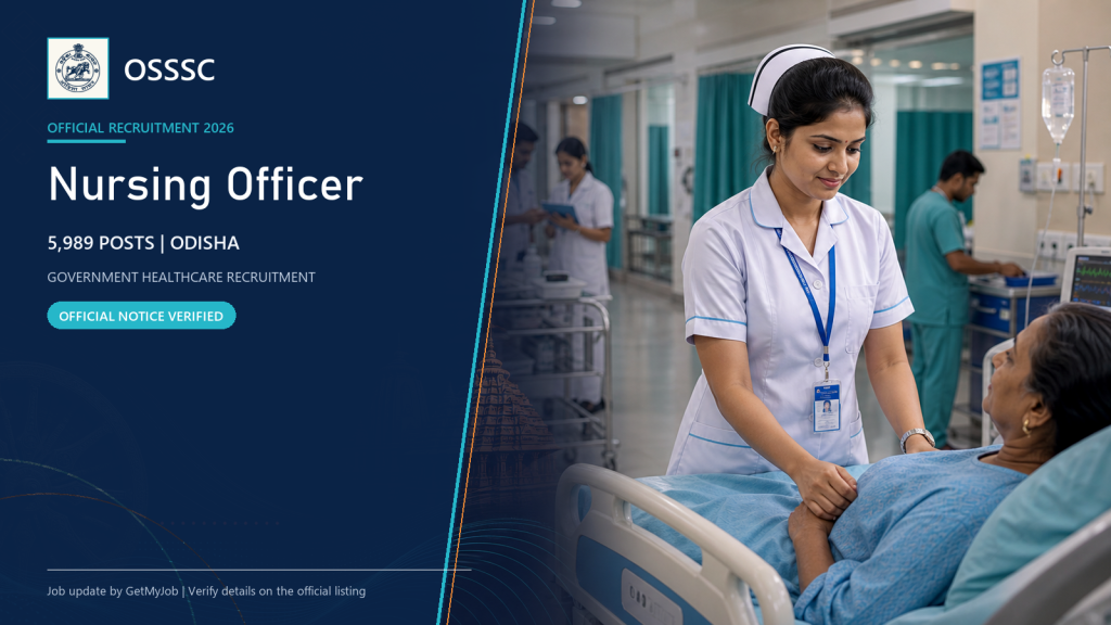 OSSSC Nursing Officer recruitment 2026 official job information banner