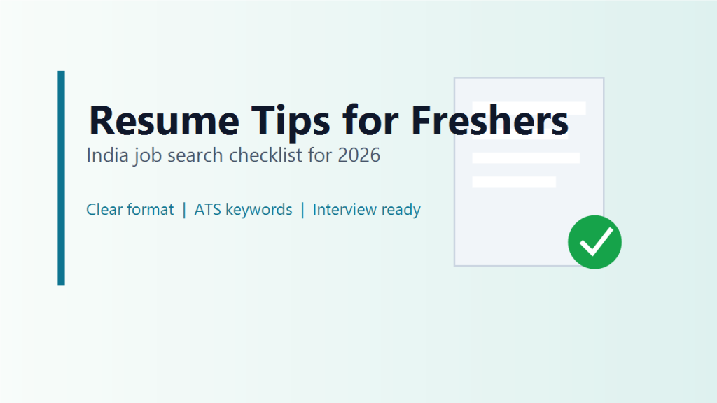 Minimal professional resume checklist illustration for freshers in India