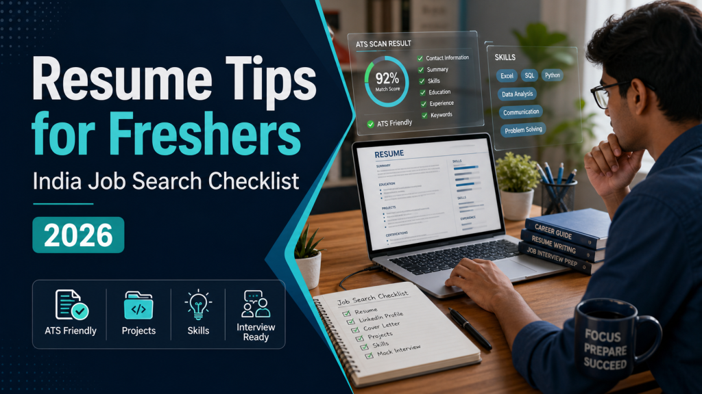 Resume tips for freshers in India job search checklist 2026