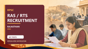 RPSC RAS RTS Recruitment 2026 refreshed official job information banner