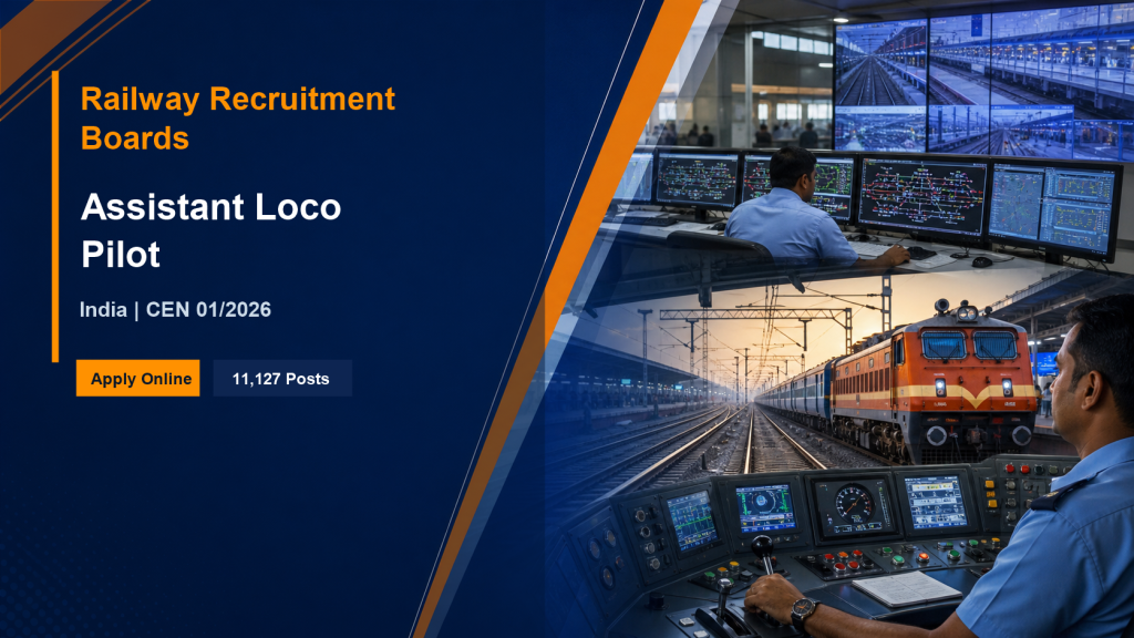 Railway Recruitment Boards hiring 2026 Assistant Loco Pilot jobs across India