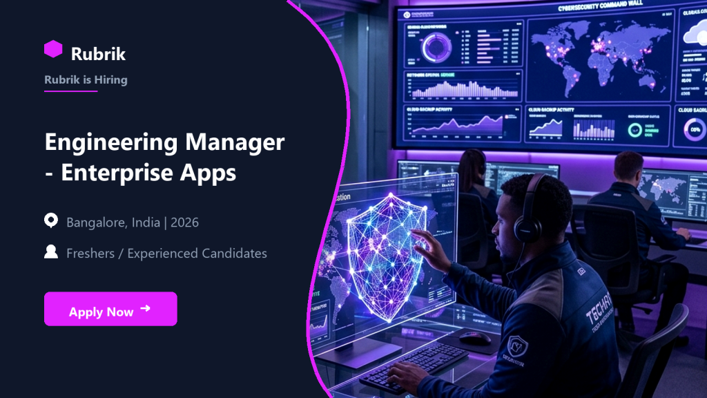 Rubrik Engineering Manager - Enterprise Apps official job information banner