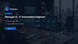 Samsara Manager II - IT Automation Engineer official job information banner
