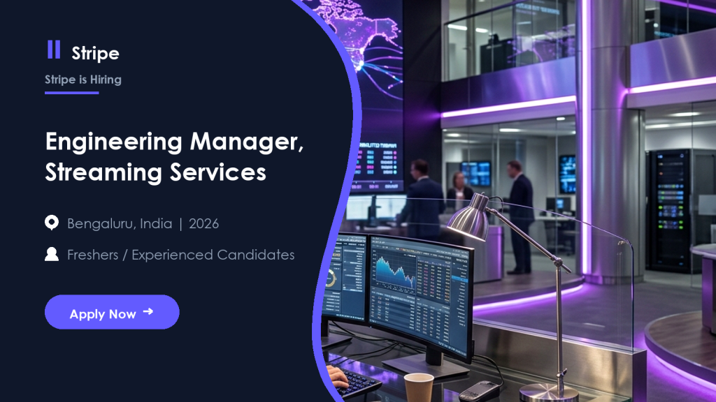 Stripe Engineering Manager, Streaming Services official job information banner