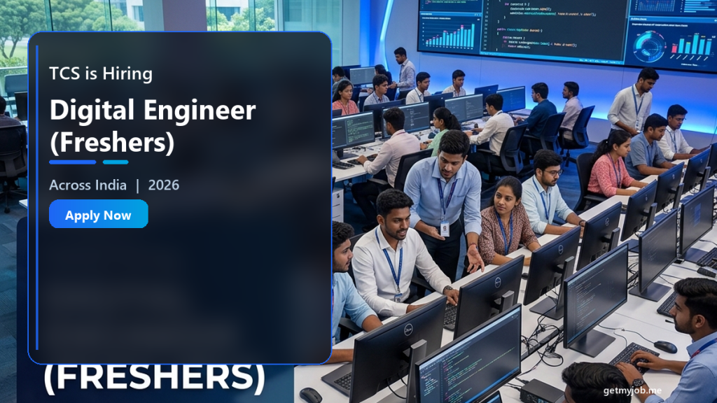 TCS is Hiring Digital Engineers for Freshers | Across India 2026 banner
