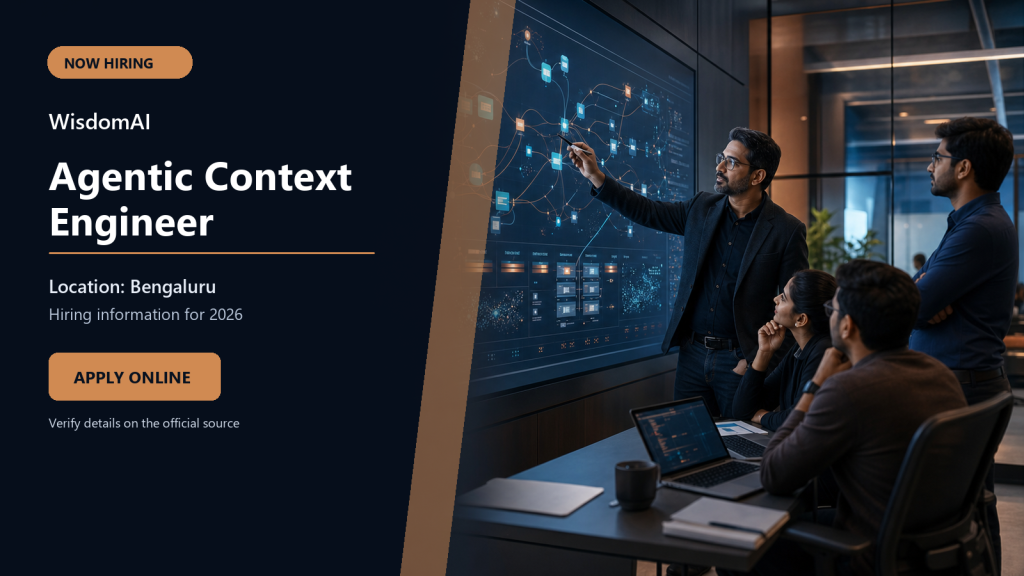 WisdomAI hiring 2026 Agentic Context Engineer job in Bengaluru