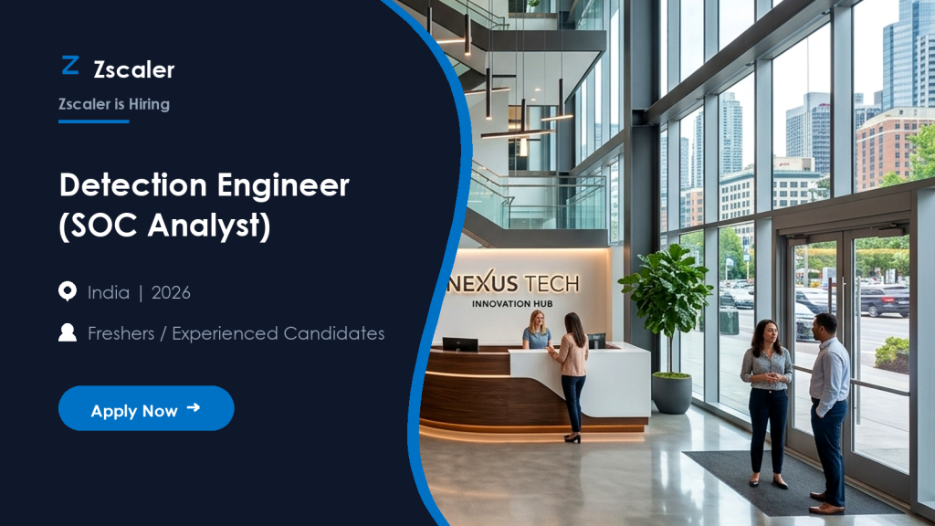Zscaler Detection Engineer (SOC Analyst) - Night Shift official job information banner