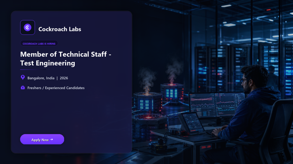Cockroach Labs Member of Technical Staff (Test Engineering) official job information banner